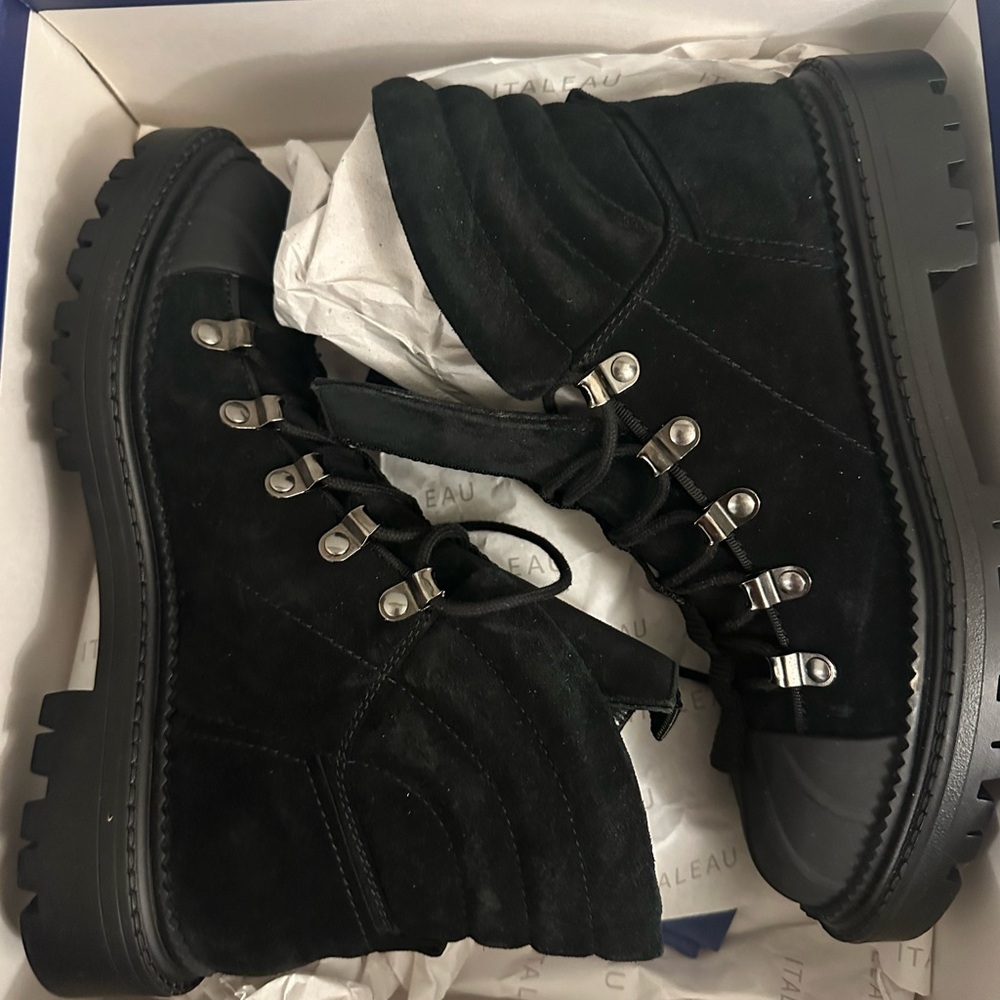 Gorgeous black suede combat boots